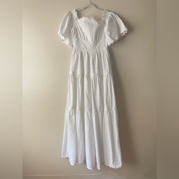 Isabel Garcia white embroidered off the shoulder maxi dress - Picture 1 of 16